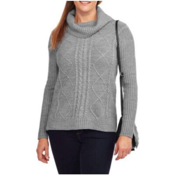 Faded Glory Gray Knit Cowl Neck Sweater Size XL NWOT - Picture 1 of 7